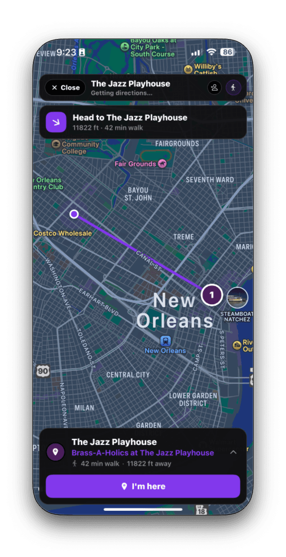 Directions screenshot